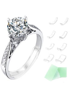 Ring Size Adjuster 8 Pcs Invisible Ring Size Adjuster for Loose Rings with 8 Sizes Ring Adjuster Fit Any Rings Guard Spacer Ring Size Reducer Spacer Ring Guard With Wiping Cloth