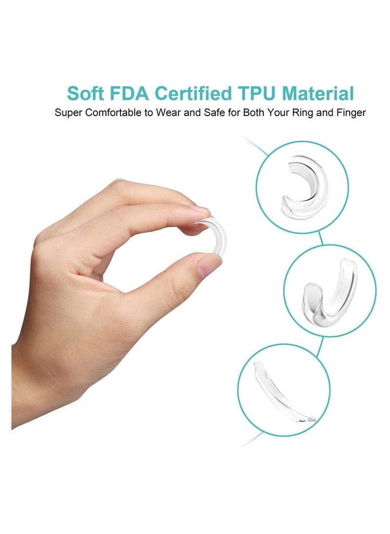 KASTWAVE - Ring Size Adjuster 8 Pcs Invisible Ring Size Adjuster for Loose Rings with 8 Sizes Ring Adjuster Fit Any Rings Guard Spacer Ring Size Reducer Spacer Ring Guard With Wiping Cloth - Image 1