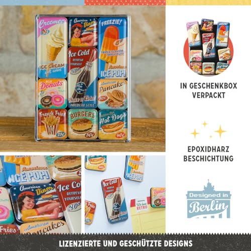 Nostalgic Art Nostalgic-Art Retro Fridge Magnets, 9 Pieces, American Diner – Gift idea for Diner Fans, Magnet Set for Notice Board, Vintage Design - Image 2
