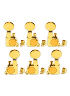 Generic SYOSI, Guitar Tuner Pegs, 6 Pieces 3R3L Small Oval Concave Button Sealed-gear String Tuners Tuning Pegs Key Machine Heads for Acoustic Electric Guitar  - Image 1