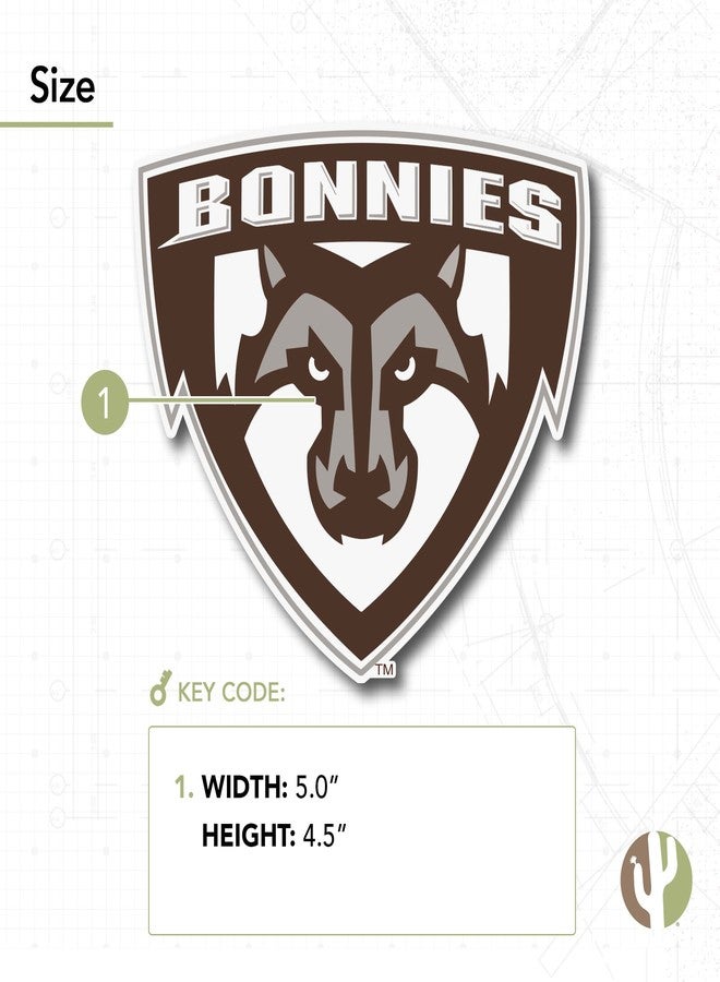 Desert Cactus St. Bonaventure University Bonnies Bonas SBU Vinyl Decal Laptop Water Bottle Car Scrapbook Sticker (IND 00003) - Image 3