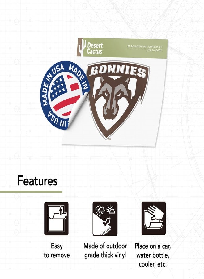 Desert Cactus St. Bonaventure University Bonnies Bonas SBU Vinyl Decal Laptop Water Bottle Car Scrapbook Sticker (IND 00003) - Image 4