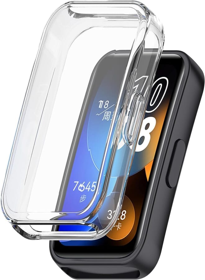 Next Next store Compatible with Huawei Band 8 Case Cover TPU Screen Protector Case Cover Compatible with Huawei Band 8 (Clear)