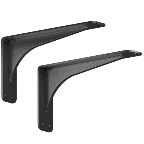 Starby Gladiator Series Solid Heavy Duty Welded 500 Lb Low Profile Granite Countertop Support Shelf Brackets Floating Shelf Discrete Slim 500 LB Capacity (2 Pack) (7" x 13" x 2.5") - Image 1