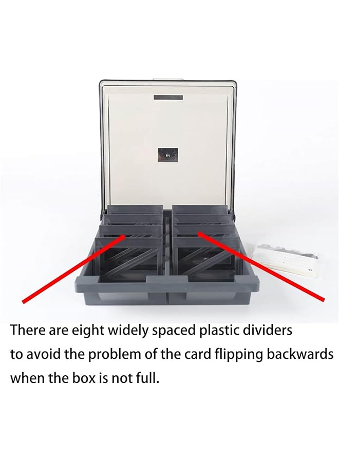 X spring Business Card Storage Box 1000 Capacity Business Card Holder With Dividers Name Card Storage Box Desktop Card Organizer Card Box Business Card Holders Box Storage For 1000 Cards Storage - Image 2