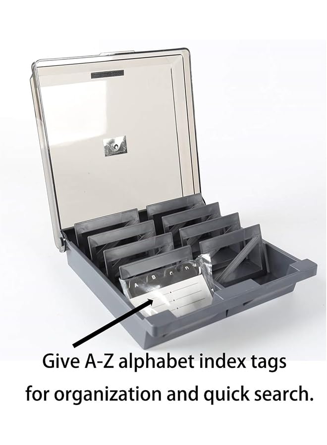 X spring Business Card Storage Box 1000 Capacity Business Card Holder With Dividers Name Card Storage Box Desktop Card Organizer Card Box Business Card Holders Box Storage For 1000 Cards Storage - Image 3