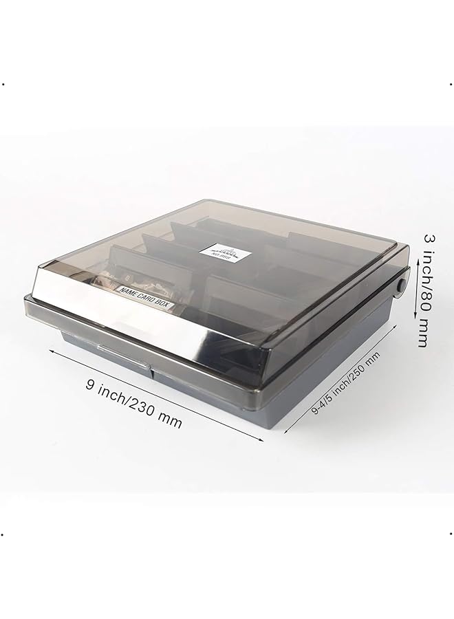 X spring Business Card Storage Box 1000 Capacity Business Card Holder With Dividers Name Card Storage Box Desktop Card Organizer Card Box Business Card Holders Box Storage For 1000 Cards Storage - Image 4