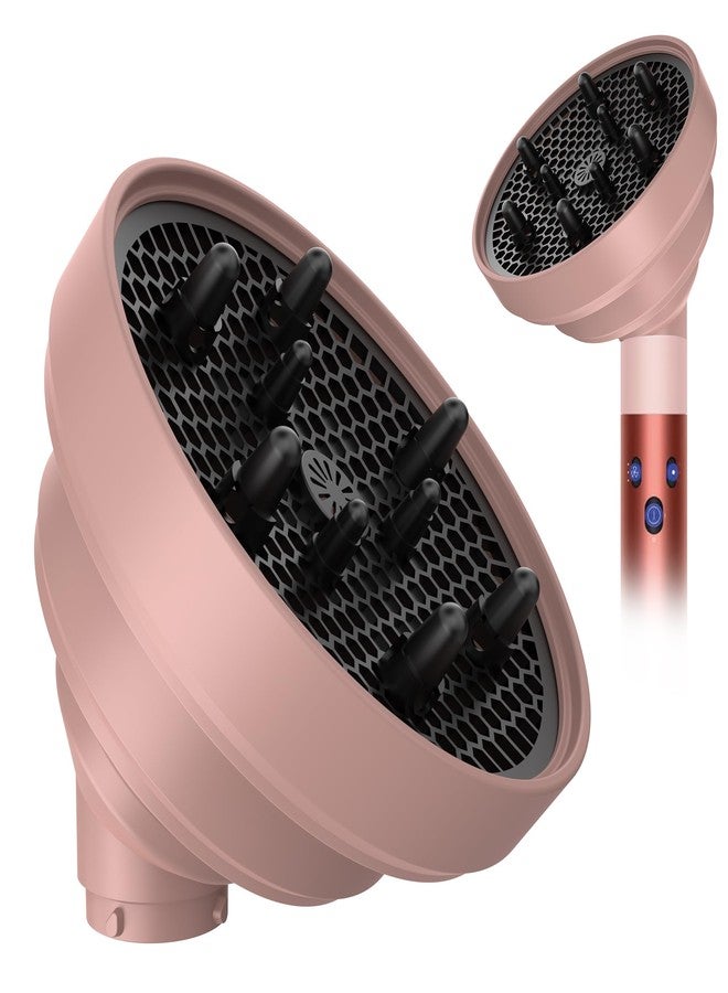 كينجكام ملحق موزع الهواء المُطوّر من KingKam لجهاز Dyson Airwrap، فوهة قابلة للطي لتوزيع الهواء أثناء السفر، تتحول من مجفف شعر إلى مجفف شعر، قابلة للطي وسهلة التخزين - لون وردي فاتح - Image 1