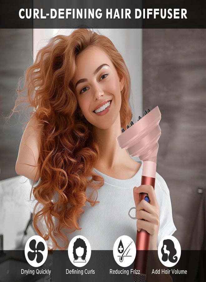 كينجكام ملحق موزع الهواء المُطوّر من KingKam لجهاز Dyson Airwrap، فوهة قابلة للطي لتوزيع الهواء أثناء السفر، تتحول من مجفف شعر إلى مجفف شعر، قابلة للطي وسهلة التخزين - لون وردي فاتح - Image 3