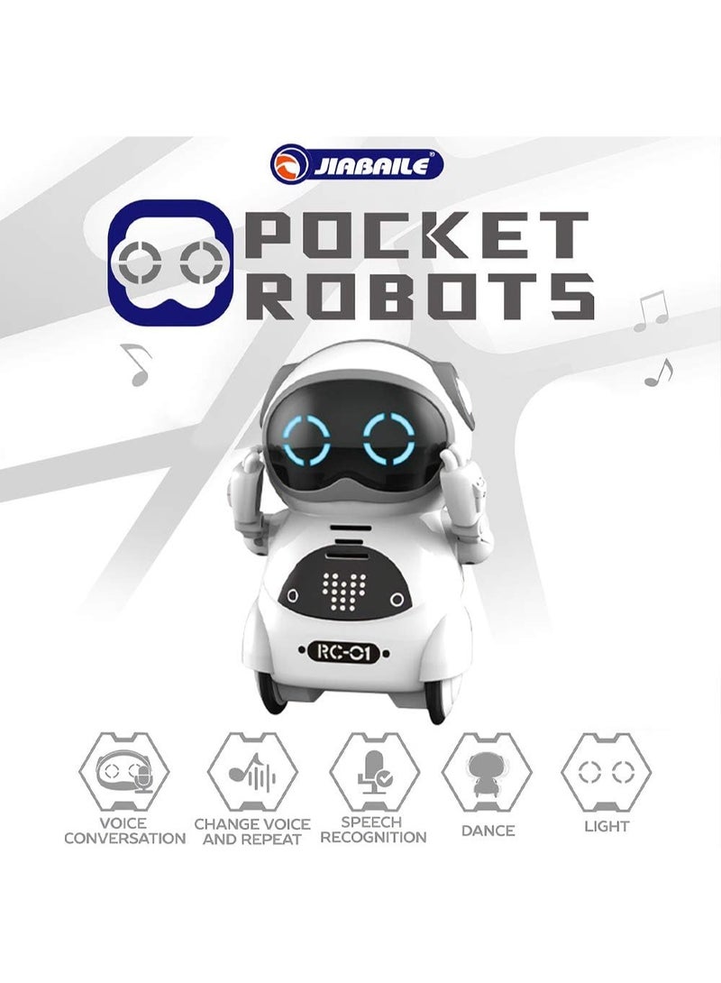 Bukela Pocket Robot, Cute Robot Pets, Rechargeable Smart Talking Robots for Kids, Talking Interactive Dialogue Voice Recognition Record, Singing Dancing Telling Story Mini Robot - Image 4