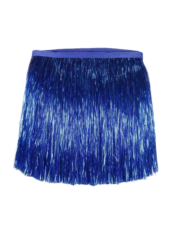10 yards of 6 inches wide with gold lamé metallic fringes, gold lamé ornaments for Latin dance costume, clothing accessories for dance costume with shiny tassels /dark blue - Image 1