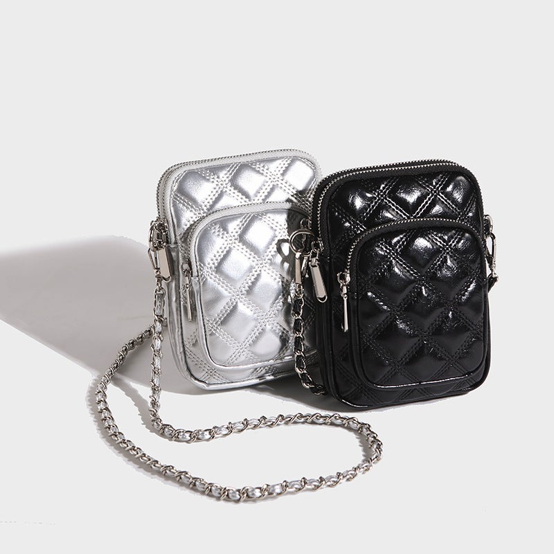 2026 New Quilted Chain Bag Women's Crossbody Shoulder Bag Small Phone Bag - Image 1