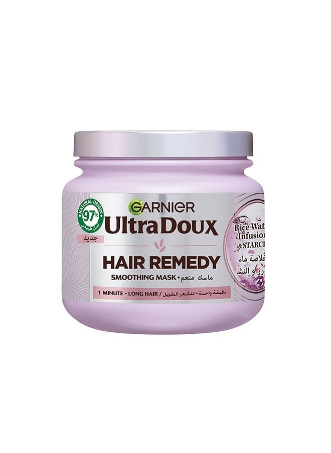 Garnier Ultra Doux Rice Water Smoothing Hair Remedy Mask For Dehydrated Hair, 340Ml  - Image 1