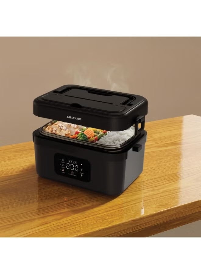 GreenLion Portable Electric Lunch Box 1L with 8000mAh Rechargeable Battery, 60W Fast Heating Food Warmer, Digital Touch Screen, USB-C Charging, Leak-Proof Stainless Steel Lunch Container for Office & Travel - Image 3