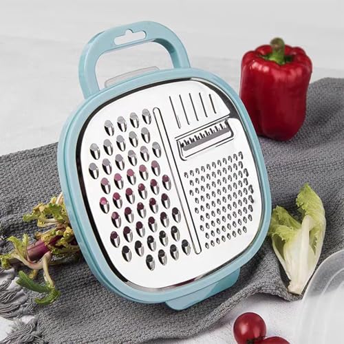 ULTRINA 3 in 1 Vegetable Slicer with Storage Box, Stainless Steel Cheese Box Grater, Food Chopper, Wave Cutter, Multi-Purpose Shredder & Grater for Potatoes, Carrots, Zucchini, Onions. - Image 3