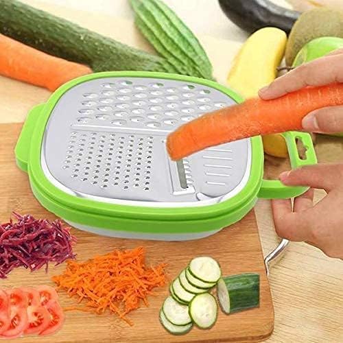ULTRINA 3 in 1 Vegetable Slicer with Storage Box, Stainless Steel Cheese Box Grater, Food Chopper, Wave Cutter, Multi-Purpose Shredder & Grater for Potatoes, Carrots, Zucchini, Onions. - Image 1
