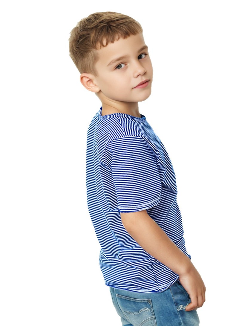WiNi BEE T-Shirt Kids Boys Clothes 3 Years Striped Raw Edge Design T Shirt Toddler Tee Children Clothes Boys Short Sleeve 2 4 6 Years - Image 2