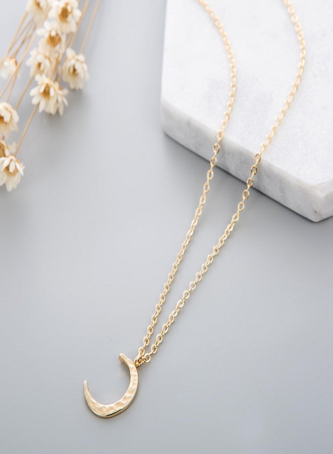 Fettero Moon Gold Pendant Necklace for Women Layered Necklaces Coin New Cresent/Star/Turntable/Cop/Sun Circle Pendant Dainty Minimalist Simple Jewelry Womens Girls Mothers Gift - Image 4