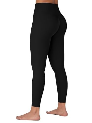 Sunzel Sunzfly Invisible Butt Scrunch Workout Leggings for Women, Butt Lifting High Waisted Gym Yoga Pants with Tummy Control 25" Black Medium - Image 1