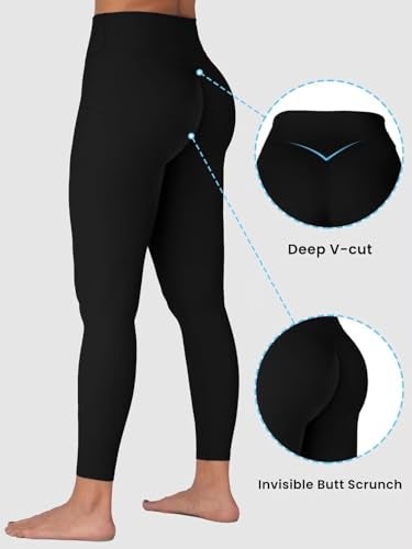 Sunzel Sunzfly Invisible Butt Scrunch Workout Leggings for Women, Butt Lifting High Waisted Gym Yoga Pants with Tummy Control 25" Black Medium - Image 2
