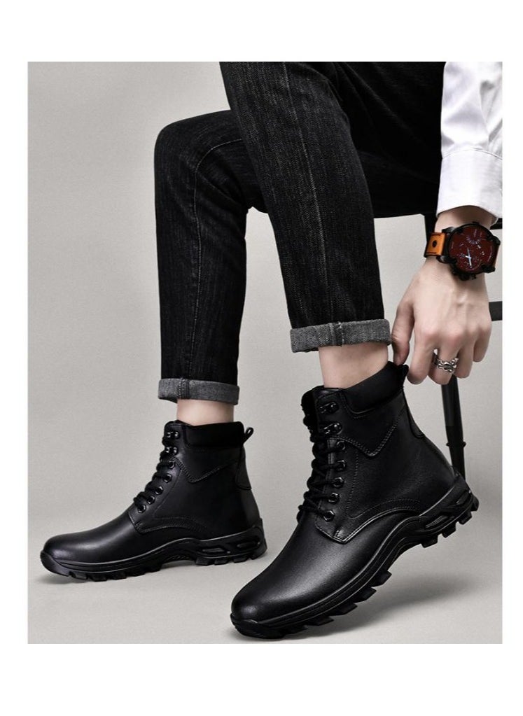KUYING - New Men's Casual Leather Boots - Image 1