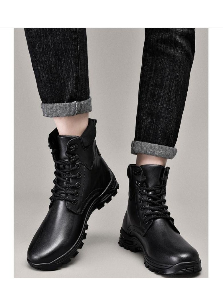 KUYING - New Men's Casual Leather Boots - Image 1