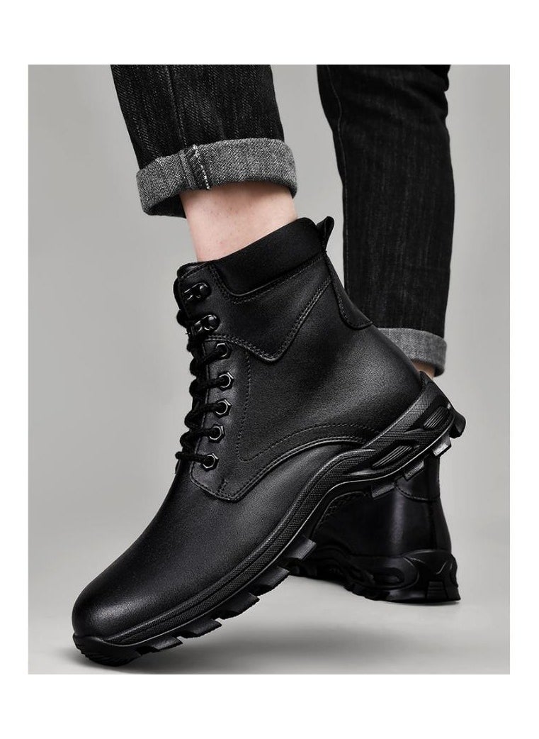 KUYING - New Men's Casual Leather Boots - Image 1