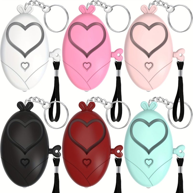 Personal Alarm Safety Siren Keychain Red Heart Shape with LED Light for Female Emergency Security - Image 1