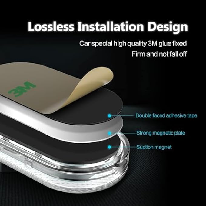 أكس سبرينج مصابيح ليد داخلية للسيارة، قطعتان، قابلة لإعادة الشحن عبر USB، إضاءة محيطة، مصابيح ليد صغيرة محمولة تعمل باللمس داخل السيارة مع 6 حبات مصباح ليد، مصابيح داخلية للسيارة لتزيين السيارة باللون الأرجواني - Image 3