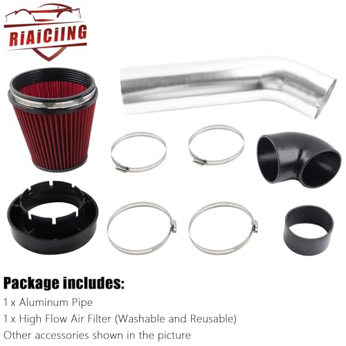 RiAiCiING 4'' LS Swap Cold Air Intake kit Compatible with LS1 LS2 LSX LQ4 LQ9 Restomod A-Body G-Body Camaro Chevelle GTO Monte Carlo Caprice(Silver) - Image 4