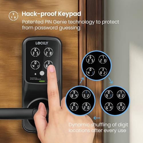 Lockly Secure Pro Smart Lock Wi-Fi, Keyless Entry Digital Keypad Door Lock, 3D Biometric Fingerprint Sensor Front Door Lock with Handle, Voice Control & Auto Lock - Latch Edition - Image 3