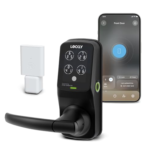 Lockly Secure Pro Smart Lock Wi-Fi, Keyless Entry Digital Keypad Door Lock, 3D Biometric Fingerprint Sensor Front Door Lock with Handle, Voice Control & Auto Lock - Latch Edition - Image 1