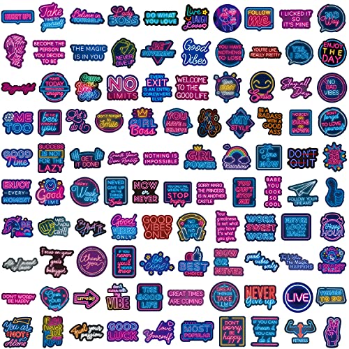 Airnogo Motivational Inspirational Stickers 100 Pcs Positive Affirmation Quote Neon Sticker Packs, Teacher Classroom Prizes for Reward, Waterproof Vinyl Stickers for Water Bottles Laptop Scrapbook Journal etc - Image 5