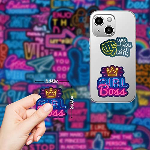 Airnogo Motivational Inspirational Stickers 100 Pcs Positive Affirmation Quote Neon Sticker Packs, Teacher Classroom Prizes for Reward, Waterproof Vinyl Stickers for Water Bottles Laptop Scrapbook Journal etc - Image 4