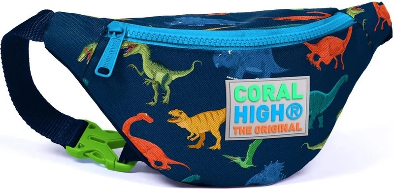 CORAL HIGH Kids Navy Blue Dinosaur Patterned Waist Bag 22585