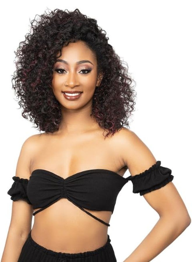 Janet Collection Remy Illusion Easy N Swift DOHA Half Wig Human Hair feel Prime Unimix - Deep & Wide Comb Curly Short Length (COLOR #FS4/30) - Image 1