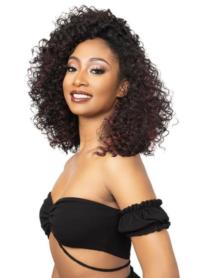 Janet Collection Remy Illusion Easy N Swift DOHA Half Wig Human Hair feel Prime Unimix - Deep & Wide Comb Curly Short Length (COLOR #FS4/30) - Image 2