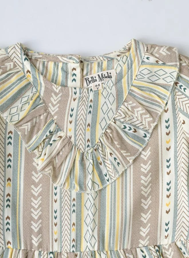 BELLA MODA Print Ruffle Dress