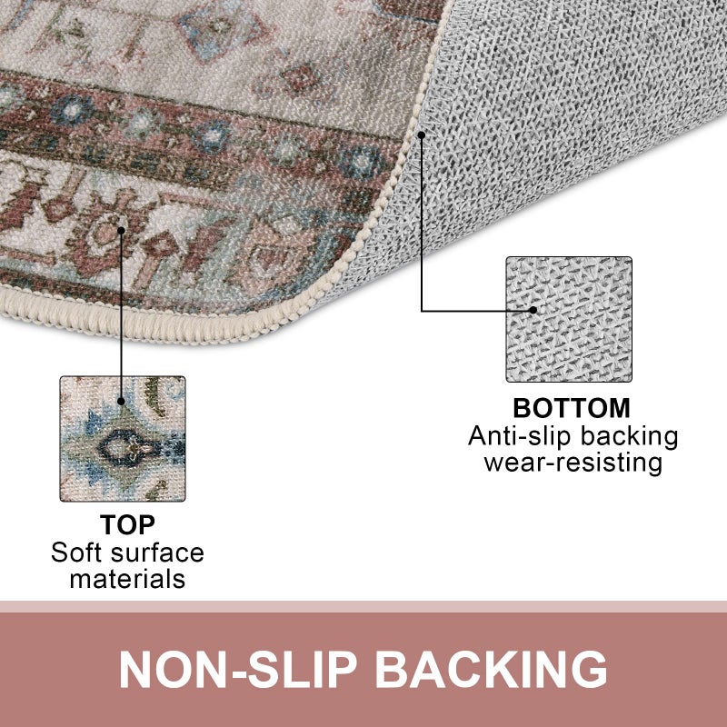 Collive Washable Indoor Doormat, Non Slip Retro Floor Mat 20" x 32" Area Rug Quick Absorbent Entrance Rug Distressed Front Door Mat, Welcome Mats Entryway Rug Doormats for Kitchen Home Patio - Image 2