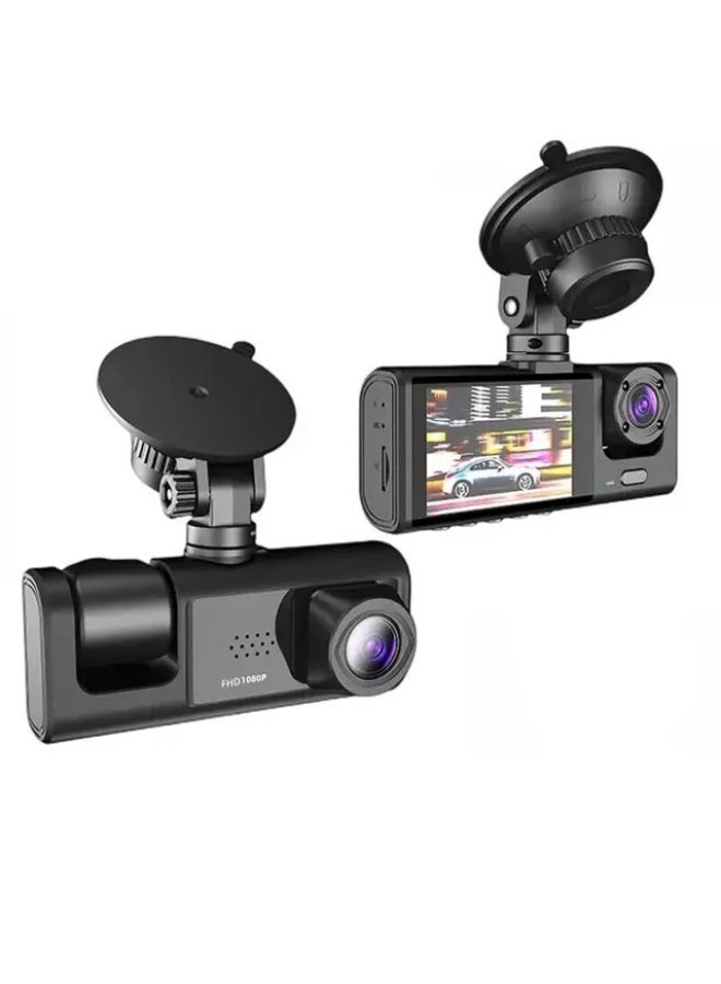 Full HD 1080P Dashcam 3 Channel Vehicle DVR Dash Cam with LCD Screen Black Box Car Camcorder for Video Recording - Image 3