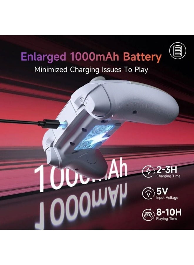 إيزي إس إم إكس جهاز تحكم لعبة لاسلكي بلستكي X20 RGB، بلوتوث، صالح للكمبيوتر، أبيض - Image 4
