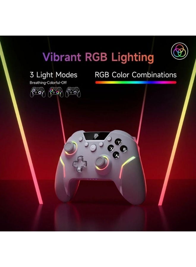 إيزي إس إم إكس جهاز تحكم لعبة لاسلكي بلستكي X20 RGB، بلوتوث، صالح للكمبيوتر، أبيض - Image 5