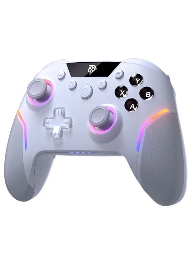 إيزي إس إم إكس جهاز تحكم لعبة لاسلكي بلستكي X20 RGB، بلوتوث، صالح للكمبيوتر، أبيض - Image 2