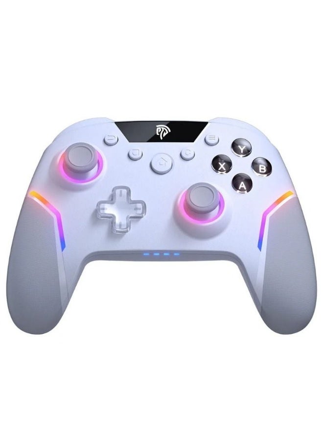 إيزي إس إم إكس جهاز تحكم لعبة لاسلكي بلستكي X20 RGB، بلوتوث، صالح للكمبيوتر، أبيض - Image 1