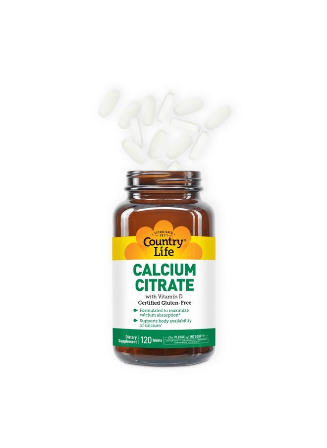 Country Life Calcium Citrate With Vitamin D 120 Tablets Certified Gluten Free Certified Vegan Certified Halal Non Gmo Verified  - Image 4