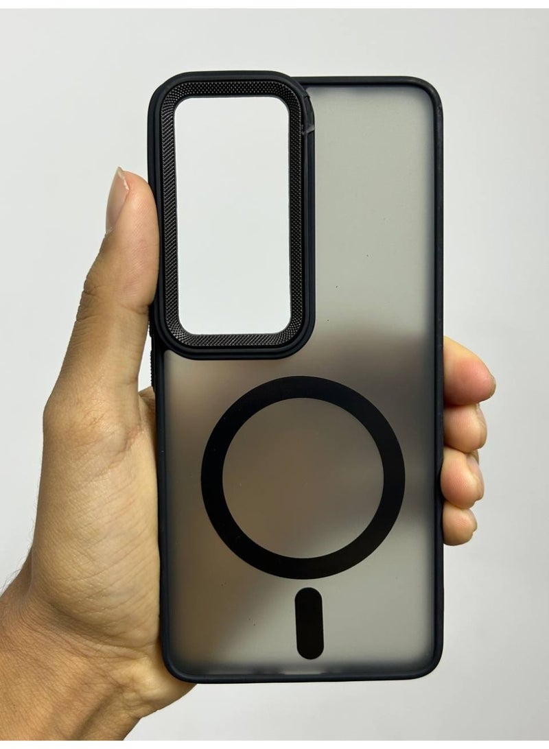 Magsafe Leather Generic Back Case Compatible with Realme C75 phone. - Image 2