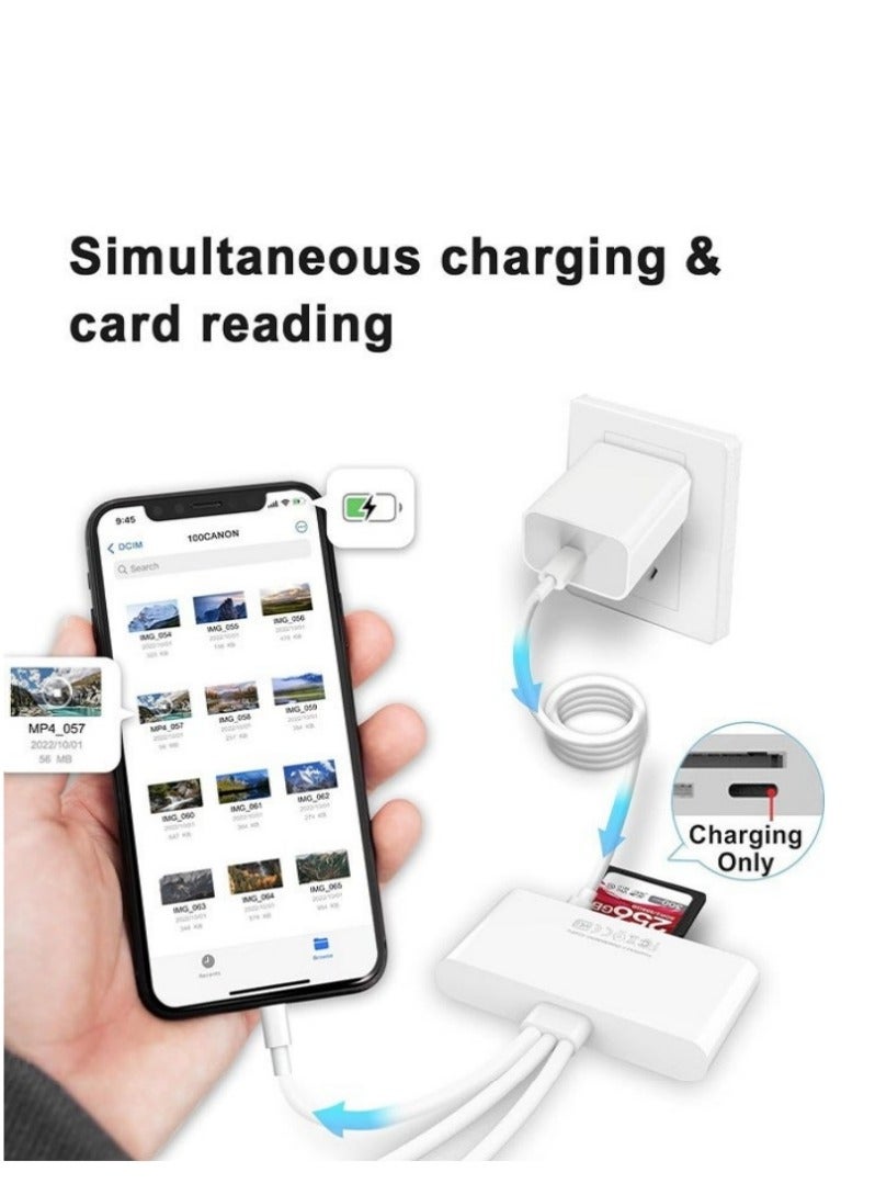 SD Card Reader 5-in-1 Memory Card Reader USB OTG Adapter & SD Card Reader for i-Phone/i-Pad, USB C and USB A Devices - Image 3