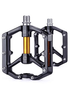 KASTWAVE Bike Pedals, Aluminum Alloy Bicycle Pedals, Mountain Bike Pedal with Removable Anti-Skid Nails for Road/MTB Bike, Gifts for Cycling Enthusiasts (Black)  - Image 1