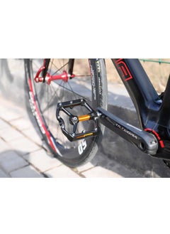 KASTWAVE Bike Pedals, Aluminum Alloy Bicycle Pedals, Mountain Bike Pedal with Removable Anti-Skid Nails for Road/MTB Bike, Gifts for Cycling Enthusiasts (Black)  - Image 2