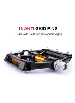 KASTWAVE Bike Pedals, Aluminum Alloy Bicycle Pedals, Mountain Bike Pedal with Removable Anti-Skid Nails for Road/MTB Bike, Gifts for Cycling Enthusiasts (Black)  - Image 3